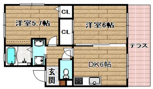 シャトーグランデイノウエ【101号室】の間取り
