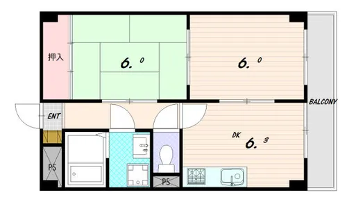 シャルマン西代【4階】の間取り