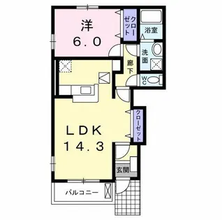 ボヌール・チムニー【1階】の間取り
