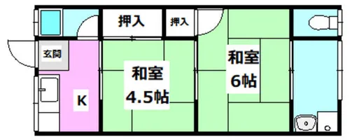 ハイム七尾【102号室】の間取り