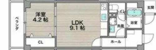 アルカンシェルコート緑橋【107号室】の間取り