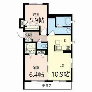 シャーメゾン南茨木【0103号室】の間取り
