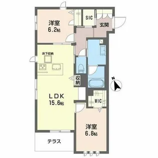 ココン 文の里【0101号室】の間取り