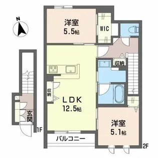 カルフール.N.M II【0201号室】の間取り