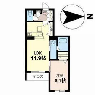 Sol Levante(ソル レヴァンテ)【0102号室】の間取り