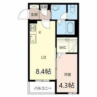 クオーレ TAKATSUKI【0201号室】の間取り