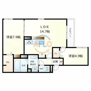 クラシスト今川【1階】の間取り