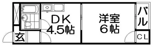 スカイハイツ香里【3階】の間取り