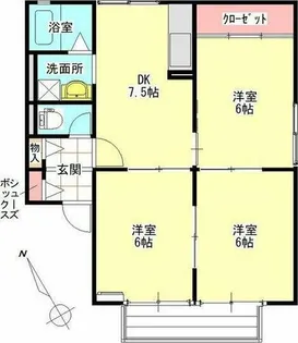 ハイツ花菱Ⅱ B棟【1階】の間取り