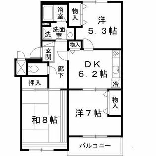 ディアコート【2階】の間取り