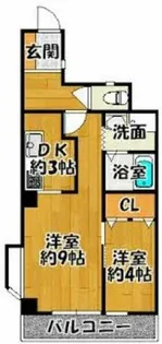 ライオンズマンション八尾第二【2階】の間取り