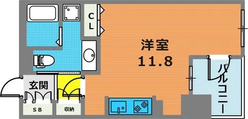 オーキッドレジデンス神戸三宮【904号室】の間取り