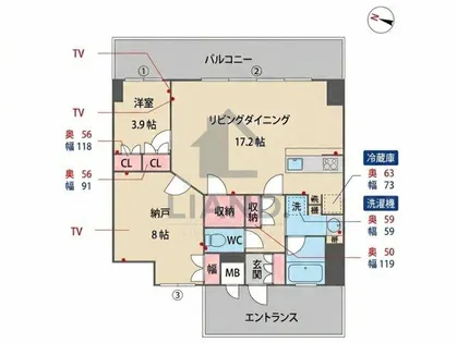 THE R【701号室】の間取り