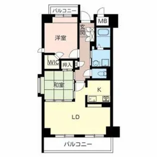 ベルパージュ龍造寺【0203号室】の間取り