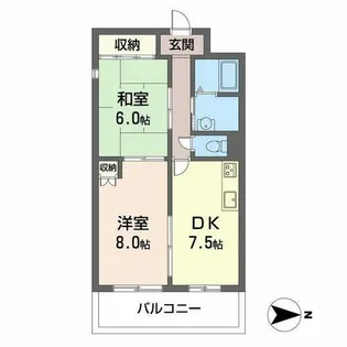 ドゥミール西山本【0502号室】の間取り