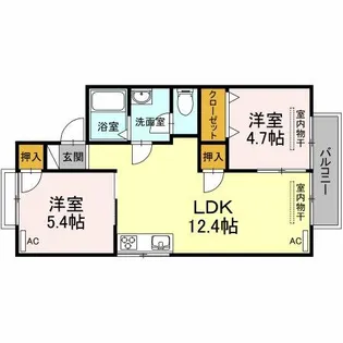 クリーンハウス藤丸 D【1階】の間取り