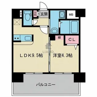 三島マンション博多駅東【6階】の間取り