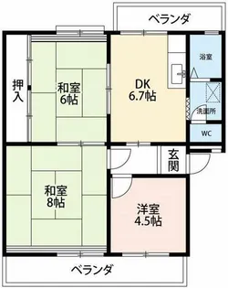 サンシャイン緑丘【B-3号室】の間取り
