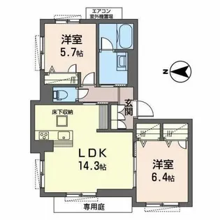 シャーメゾン北小路【1階】の間取り