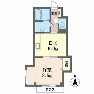 ファースト岩倉【0102号室】の間取り