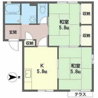タウニータカワシ【0105号室】の間取り