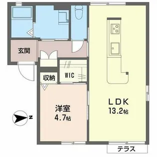 タウニータカワシ【0105号室】の間取り