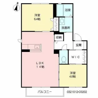 コスモスコーポラス C棟【2階】の間取り