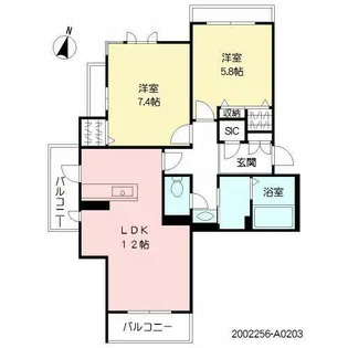 エンジョイスペース鷹の巣【A0201号室】の間取り