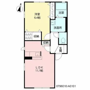 グレイスFuji A棟【A0101号室】の間取り
