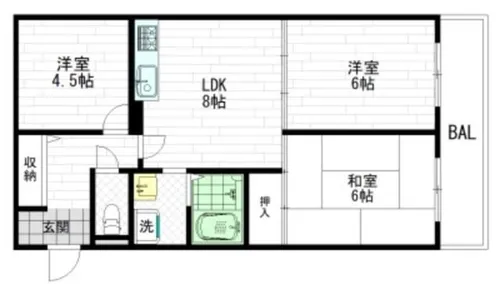 ヒューマニティープラザ【5階】の間取り