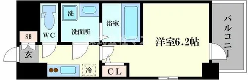 エスリード大阪リブレ【7階】の間取り
