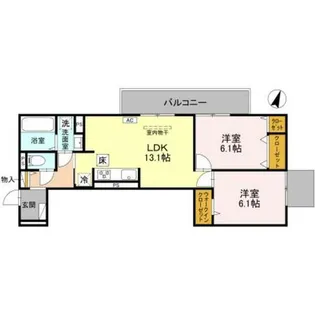 GRAMM奥海印寺 EAST【1階】の間取り