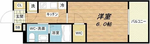 エスリード難波レジデンス【9階】の間取り