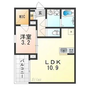 ジーメゾン和泉大宮ソル【3階】の間取り