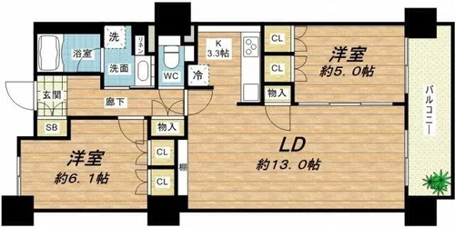 エル・セレーノ上本町レジデンス【8階】の間取り