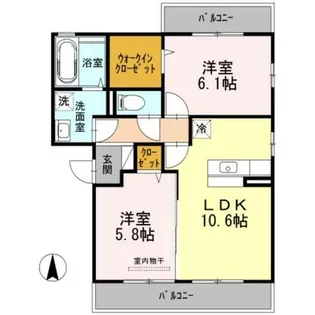 Green Valley 香里ヶ丘 B棟【3階】の間取り