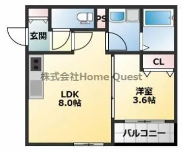 D porta girasole【205号室】の間取り