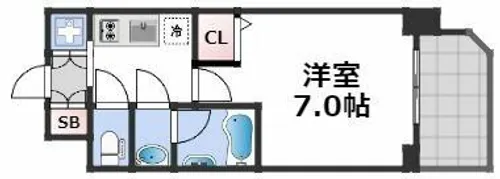 リッツ難波南Ⅱ【10階】の間取り