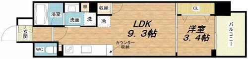 アーバネックス心斎橋EAST【8階】の間取り