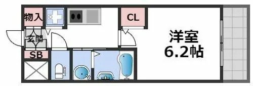 エステムコート難波Ⅶビヨンド【3階】の間取り