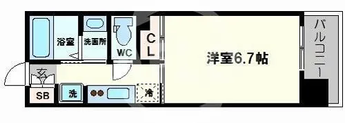 ル・パルトネール難波【5階】の間取り