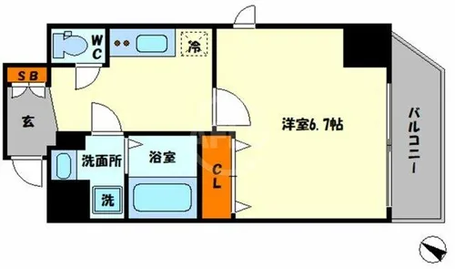 アクアプレイス江戸堀【7階】の間取り