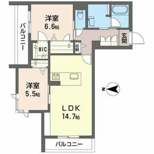 シャーメゾン フェリーチェ【0406号室】の間取り