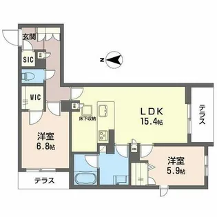 シャーメゾン フェリーチェ 一部子育てグリーン【0103号室】の間取り