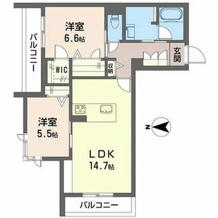 シャーメゾン フェリーチェ 一部子育てグリーン【0206号室】の間取り