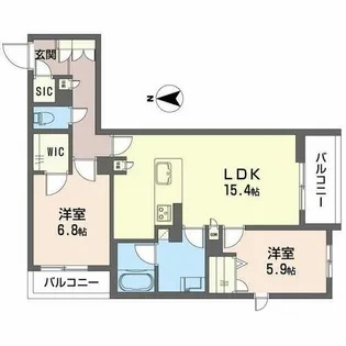 シャーメゾン フェリーチェ【3階】の間取り