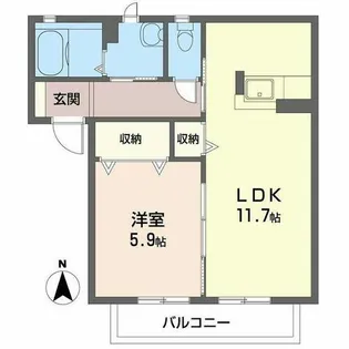 エスポワール【0105号室】の間取り