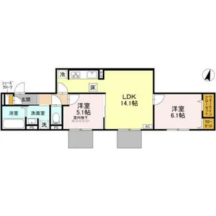 GRAMM奥海印寺 EAST【1階】の間取り