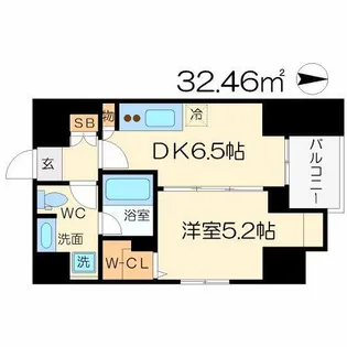 プレサンスNEO中之島公園【10階】の間取り