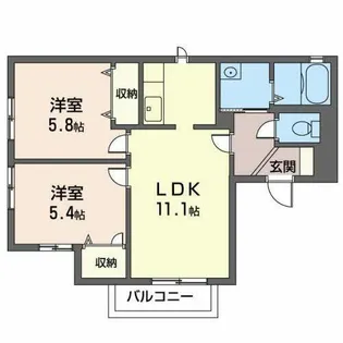 カトルメゾンM【0201号室】の間取り